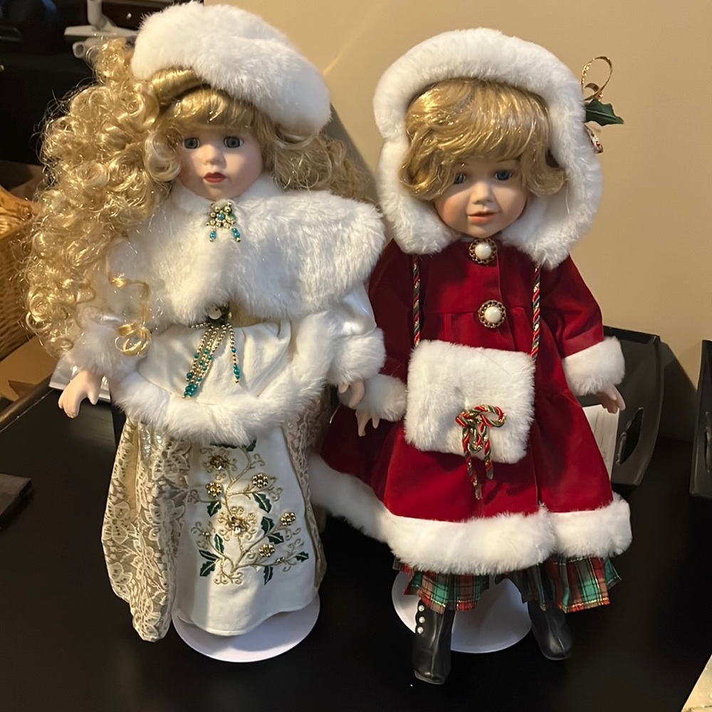 Porcelain Christmas dolls